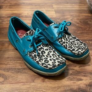 Twisted X Leopard Turquoise Shoes LIKE NEW